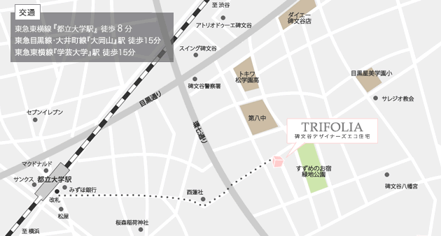 東急東横線　都立大学駅　徒歩8分